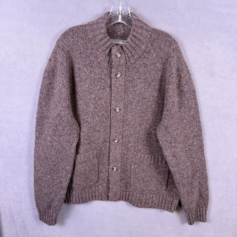 Eddie Bauer Cardigan Sweater Mens XL Wool Blend Grandpa Outdoors Work